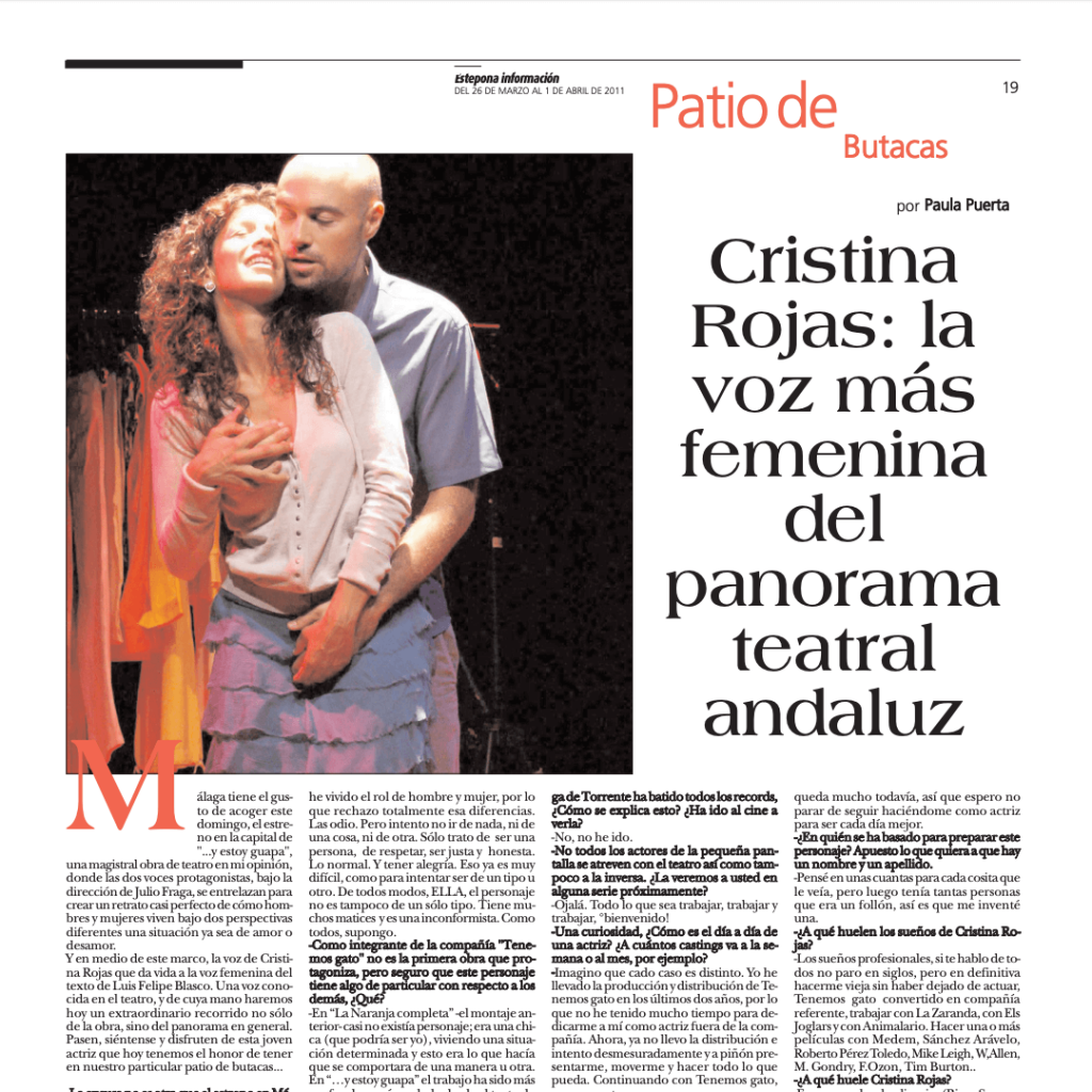 Cristina Rojas: la voz más feminina del panorama teatral andaluz