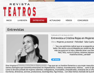 Cristina Rojas en Revista Teatros